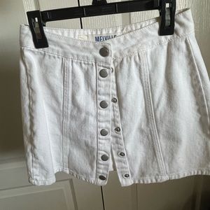White button down brandy skirt